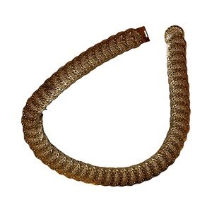 VINTAGE Elastic Medallion Coin Belt in Gold (Tone)